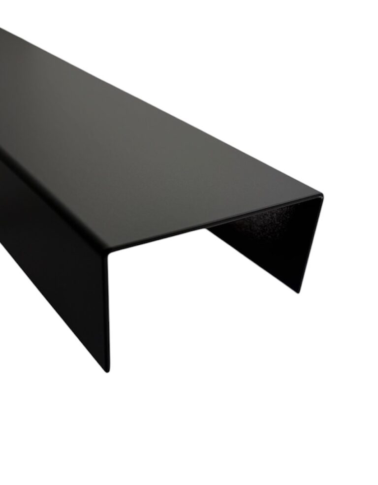 Aluminium U-profiel 50 x 100 x 50 mm ZeroMat zwart - Matzwart glad In kleur