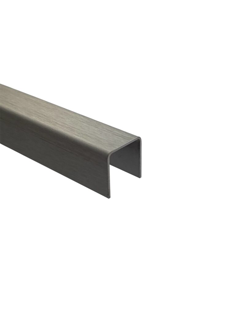 RVS U-profiel 21.5 x 21.5 x 21.5 mm Geborsteld