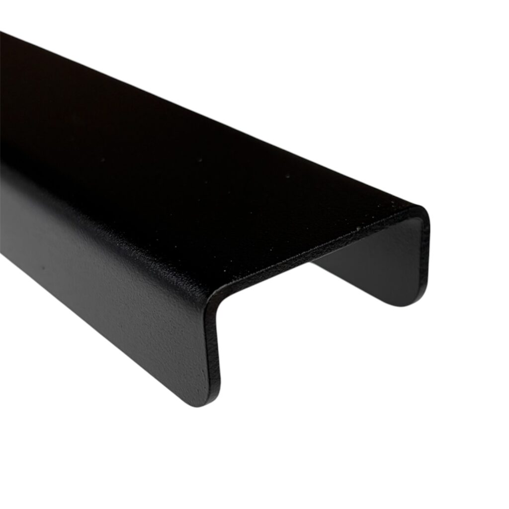 RVS U-profiel 22 x 44 x 22 mm Ral 9005 - Gitzwart - Fijnstructuur mat In kleur