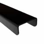 RVS U-profiel 22 x 44 x 22 mm Ral 9005 - Gitzwart - Fijnstructuur mat In kleur